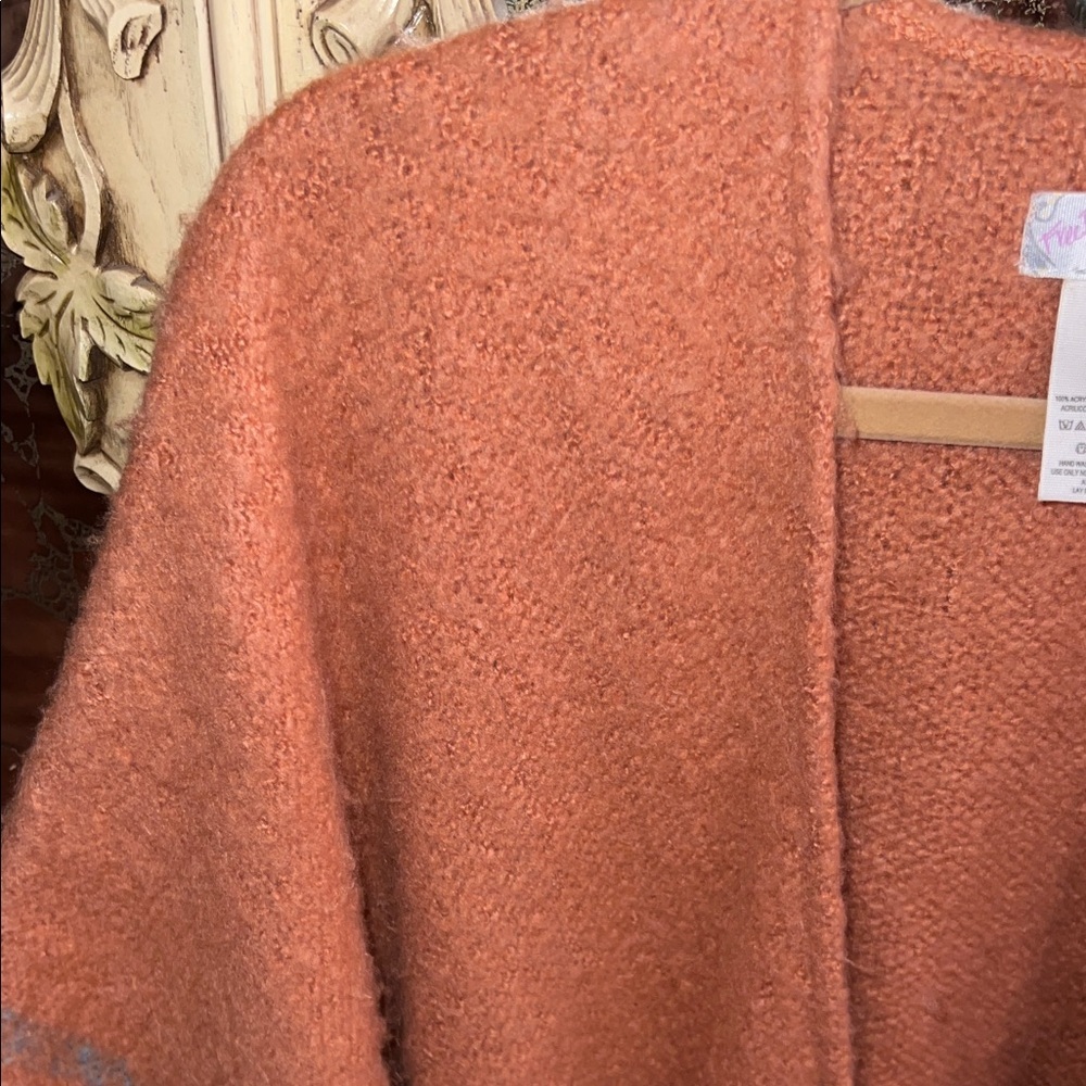 Free People Rust and Blue Striped Wrap - Picture 3 of 7